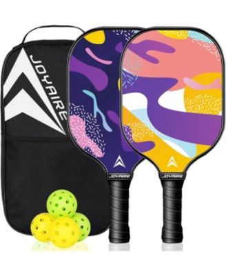 USAPA-Approved Pickleball Paddles Set of 2 with 4 Balls & Bag - 7.5oz Lightweight Carbon Fiber Honeycomb Core