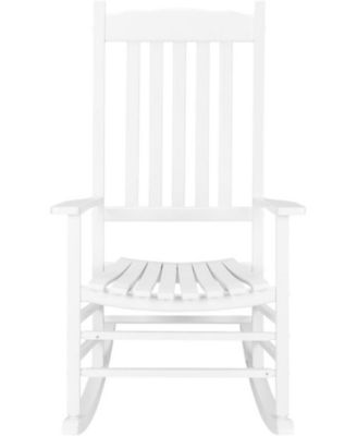 Outdoor Rocking Chair, High Back Porch Rocker, All-Weather Patio Chair for Garden, Deck, Backyard & Balcony, Ladder Back