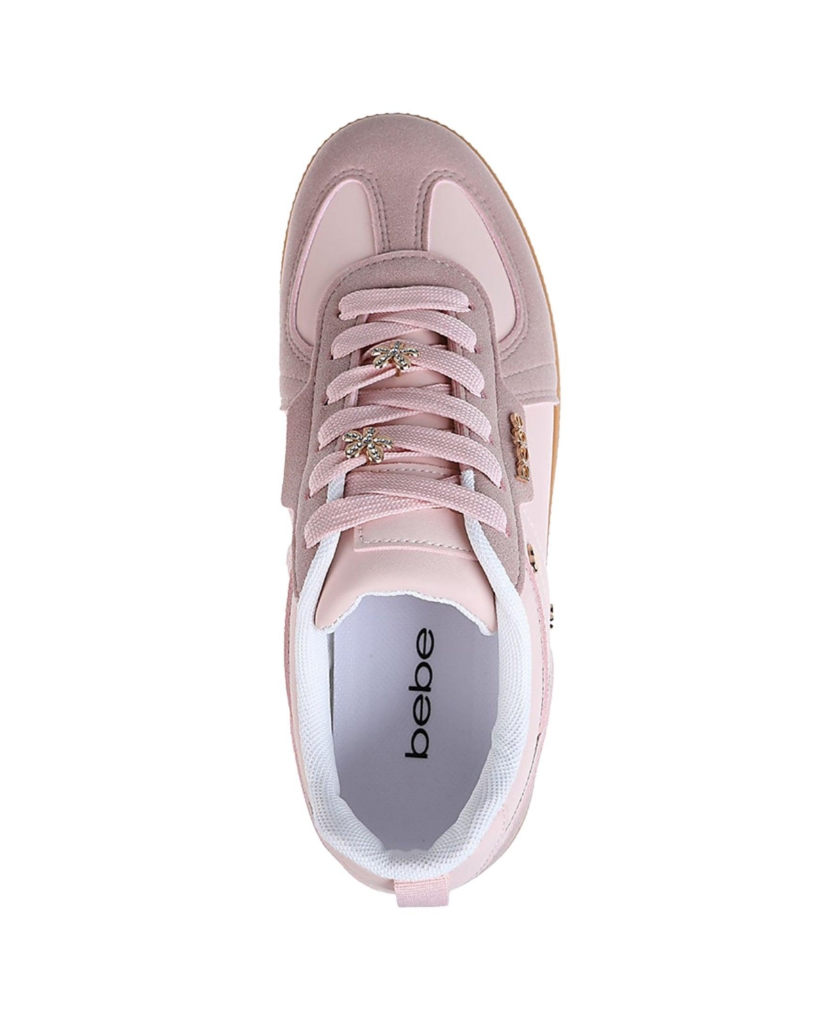 bebe Women's Sneaker with Hardware and Novelty Charms