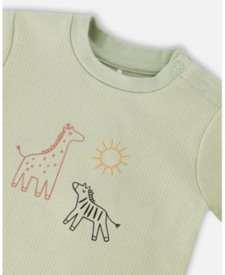 Baby Boys Cotton Rib Jersey T-Shirt and Cotton Jersey Short Set