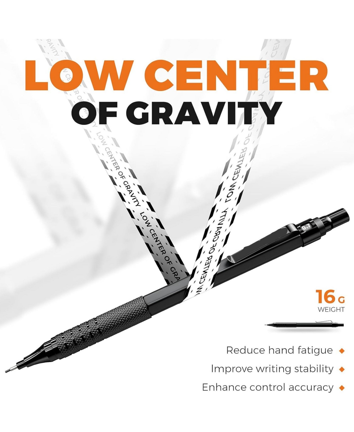 Htutwoo Metal Mechanical Pencil Set - 0.5mm & 0.7 mm Artist Pencil with 8 Tubes Hb Lead Refills and 3 Erasers for Writing, Drawing