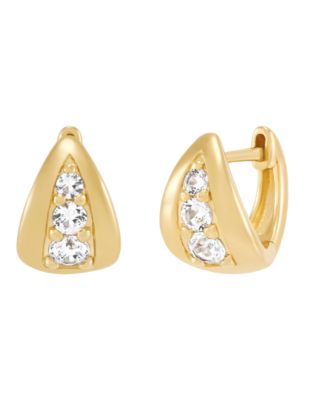 Created White Sapphire (1/2 ct. t.w.) Hoop Earrings in 14k Yellow Gold-Plated Sterling Silver