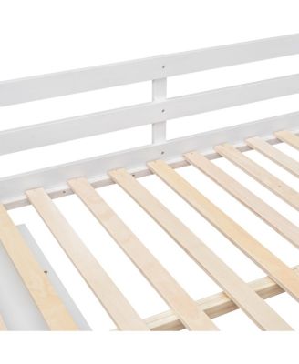 Full Size Loft Bed with Desk, Storage Stairs & Shelves