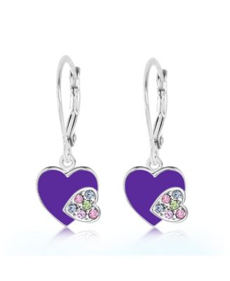 Girls Heart Hypoallergenic Earrings with Sterling Silver Leverbacks