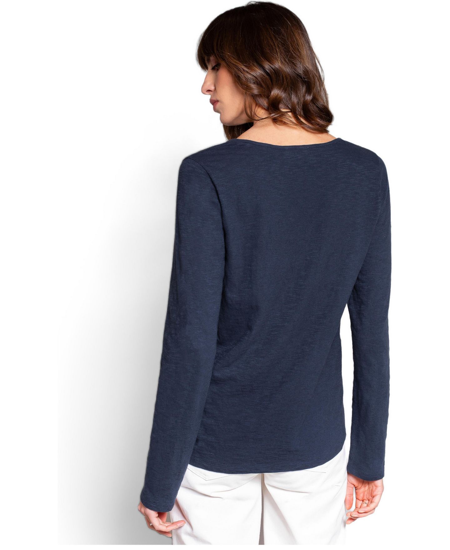 Женский топ Celtic & Co. Slub Jersey Scoop Neck Henley, цвет: Тёмный тёмно-синий — фото 3