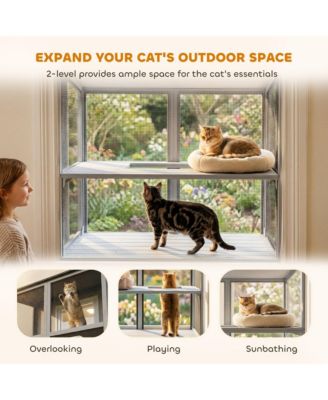 Catio Outdoor Cat Enclosure Windo Box 39.4"L,
