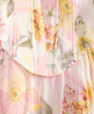 Women's Floral Print Corset Fit & Flare Dress