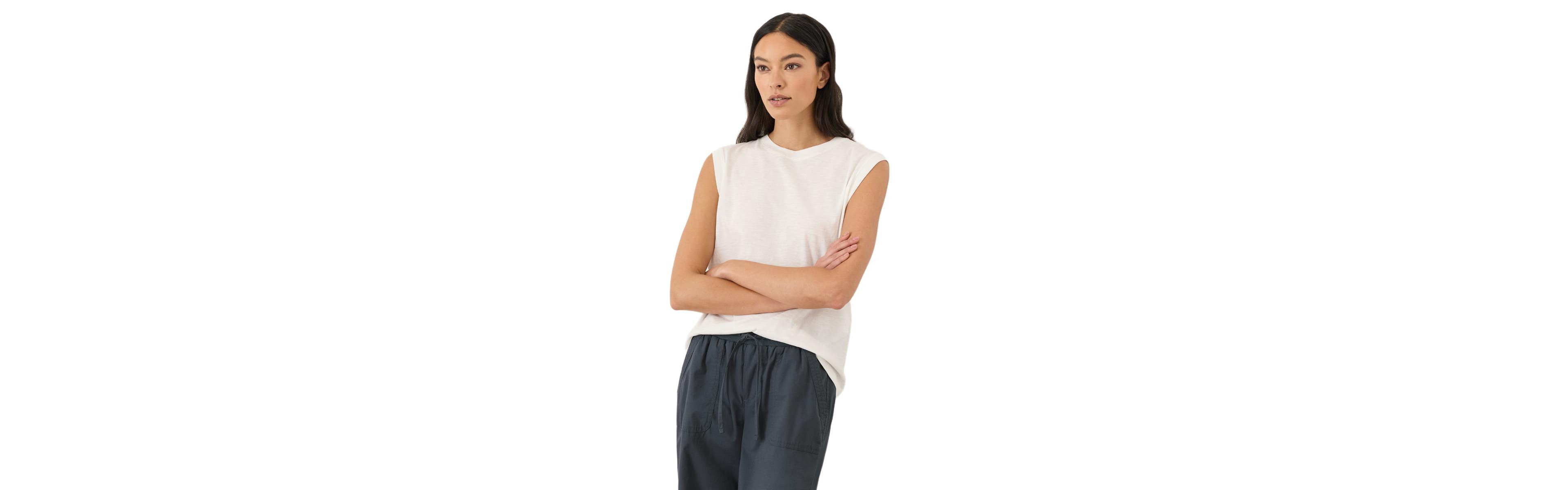 Pact Women's Organic Cotton Featherweight Slub Relaxed Muscle Tee