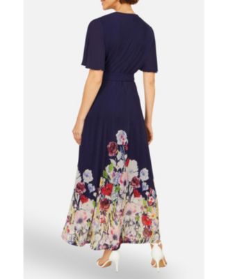 Women's Mesh Wrap Midi Dress