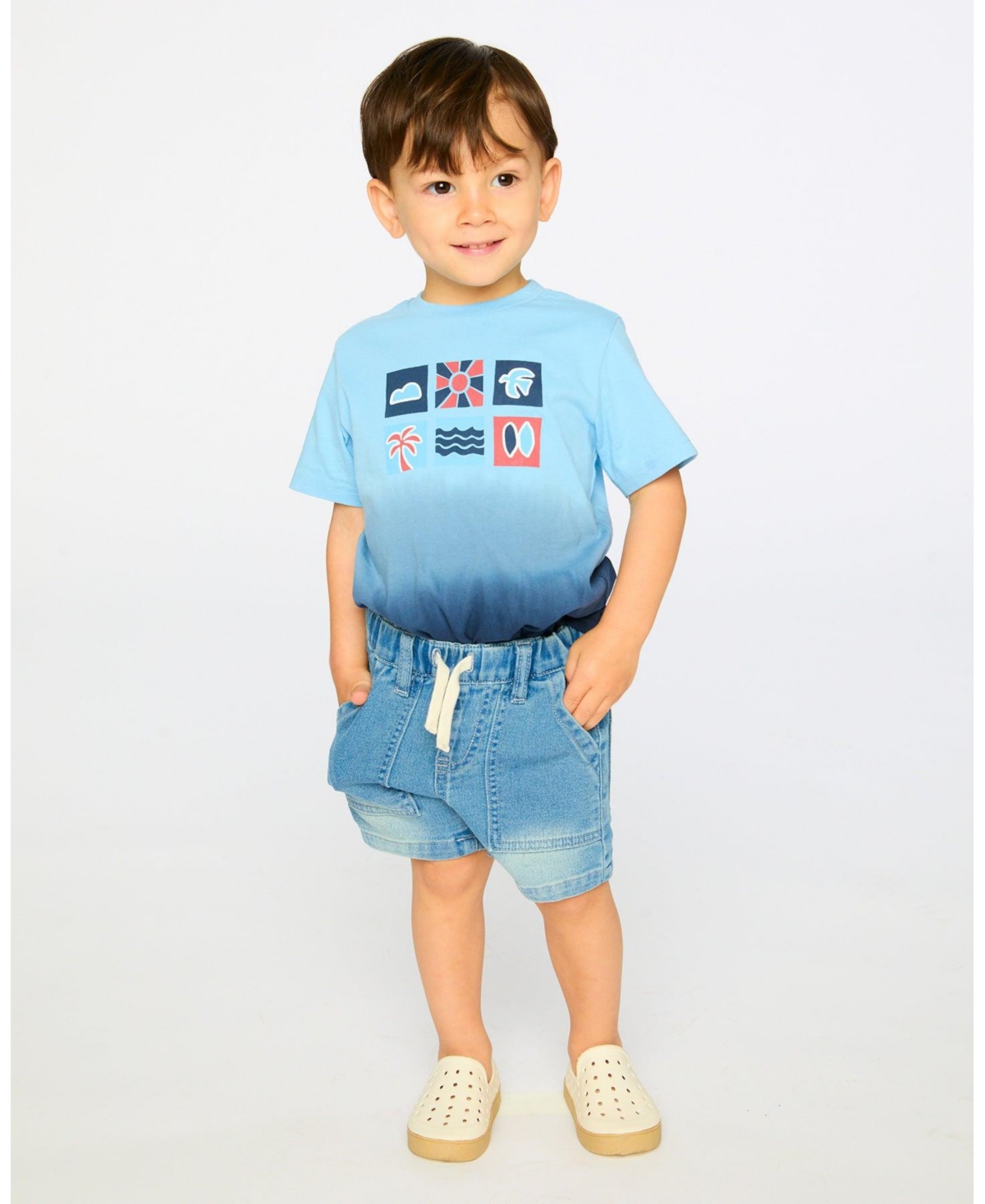 Deux par Toddler Boys Cotton Short Sleeve T-Shirt Gradient - Toddler|Child