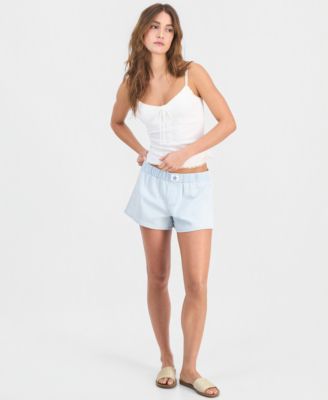 Juniors' Denim Beachy Pull-On Shorts