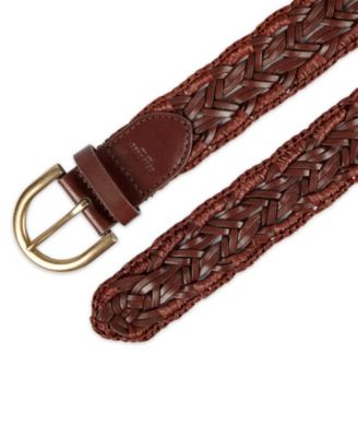 Women's Fully Adjustable Raffia and Leather Braided Belt