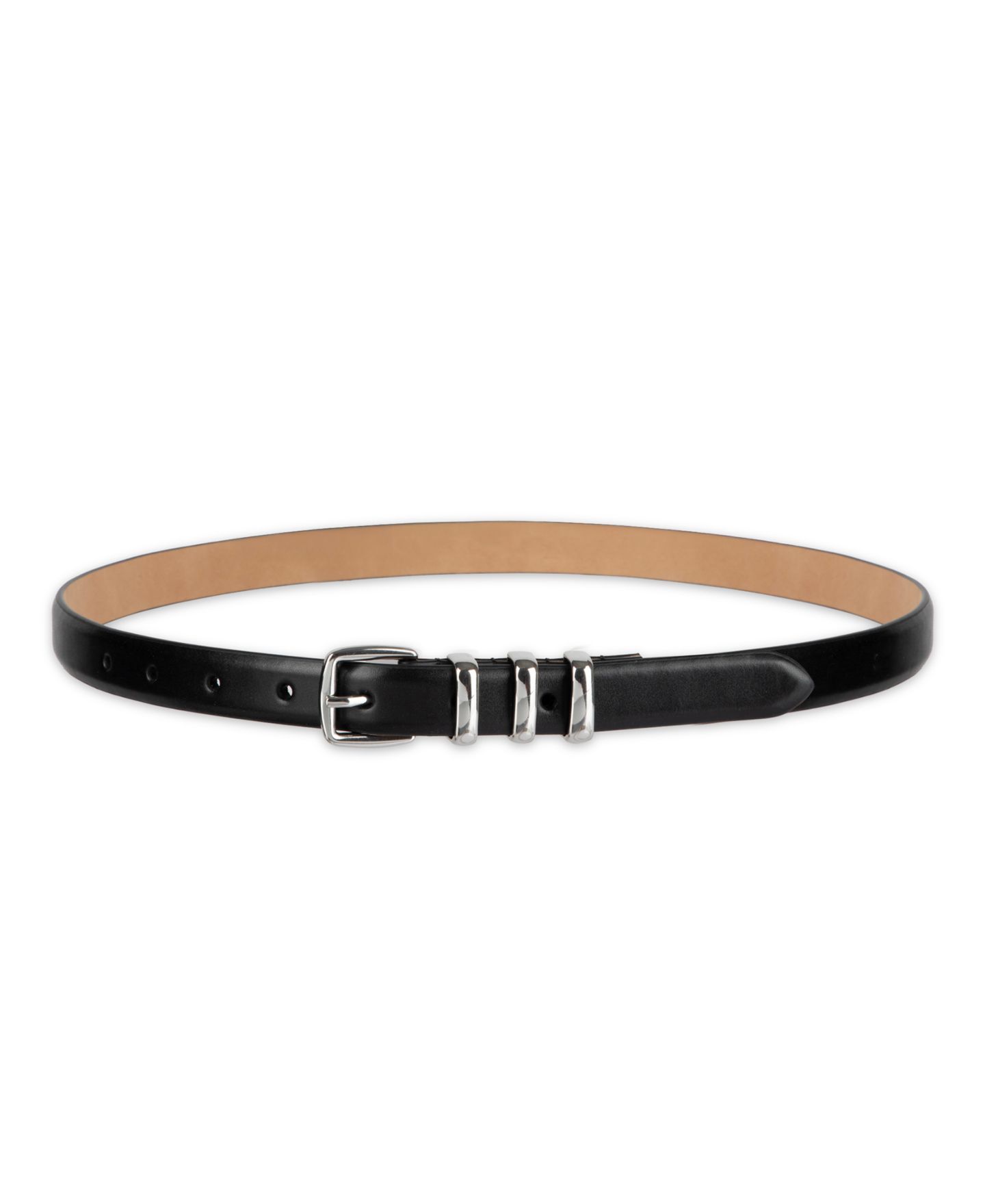 Женский ремень Cole Haan Skinny Triple Metal Keeper Dress Belt, цвет: Чёрный — фото 9
