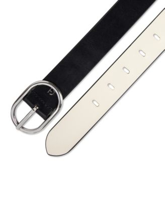 Women's Two-In-One Center Bar Reversible Leather Belt