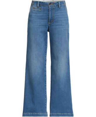 Petite Recover Denim Mid Rise Wide Leg Ankle Jeans