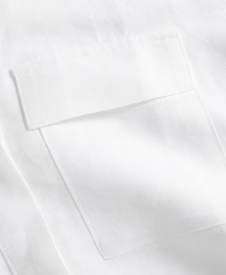 Petite Linen-Blend Short-Sleeve Button-Front Shirt