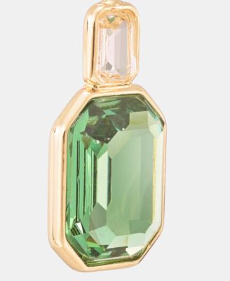 Gold-Tone Aqua Stone Double Drop Earrings