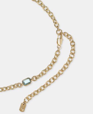 Gold-Tone Station Stone Collar Necklace 