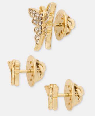Gold-Tone Boxed Crystal Butterfly Pins, Set of 3 