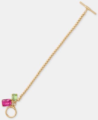 Gold-Tone Fuchsia Stone Flex Bracelet 