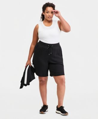 Plus Size Cotton-Blend Pull-On Bermuda Shorts