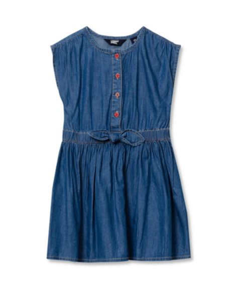 Платье Lands' End Short Sleeve Lightweight Denim Dress для девочек, цвет: Синий каменный