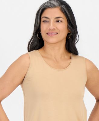 Women's Scoop-Neck Sleeveless Tank Top, Regular & Petite