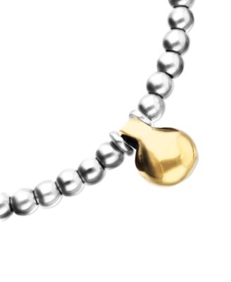Necklace with Medium Sterling Silver Alloy Shapes of Balls and Big Shaped Ball in Gold 18k