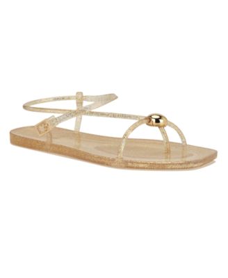 Women's Shells Jelly Ornamented Strappy Flat Sandals