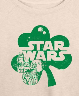 Plus Size Star Wars St. Patrick's Day Clover French Terry Graphic Crewneck T-Shirt