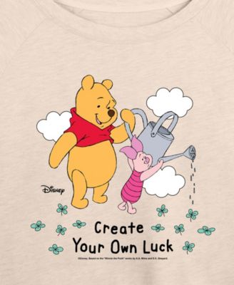 Plus Size Disney Winnie the Pooh Patrick's Day Create Own Luck Sweatshirt