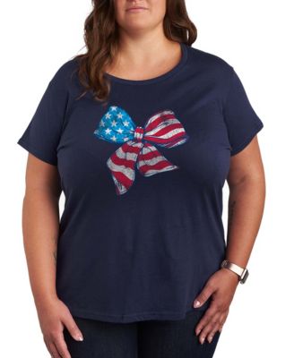 Women's Instant Message American Flag Bow Graphic Crewneck T-Shirt