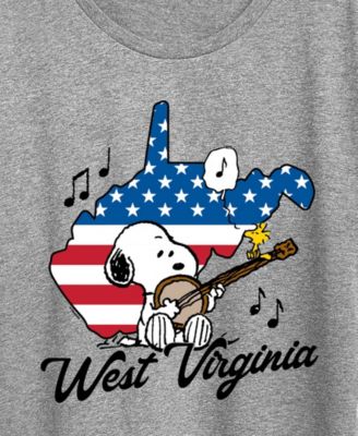Plus Size Peanuts West Virginia Snoopy Graphic Crewneck T-Shirt