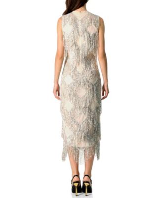 Women's Deco Shimmer Fringe Midi Dress