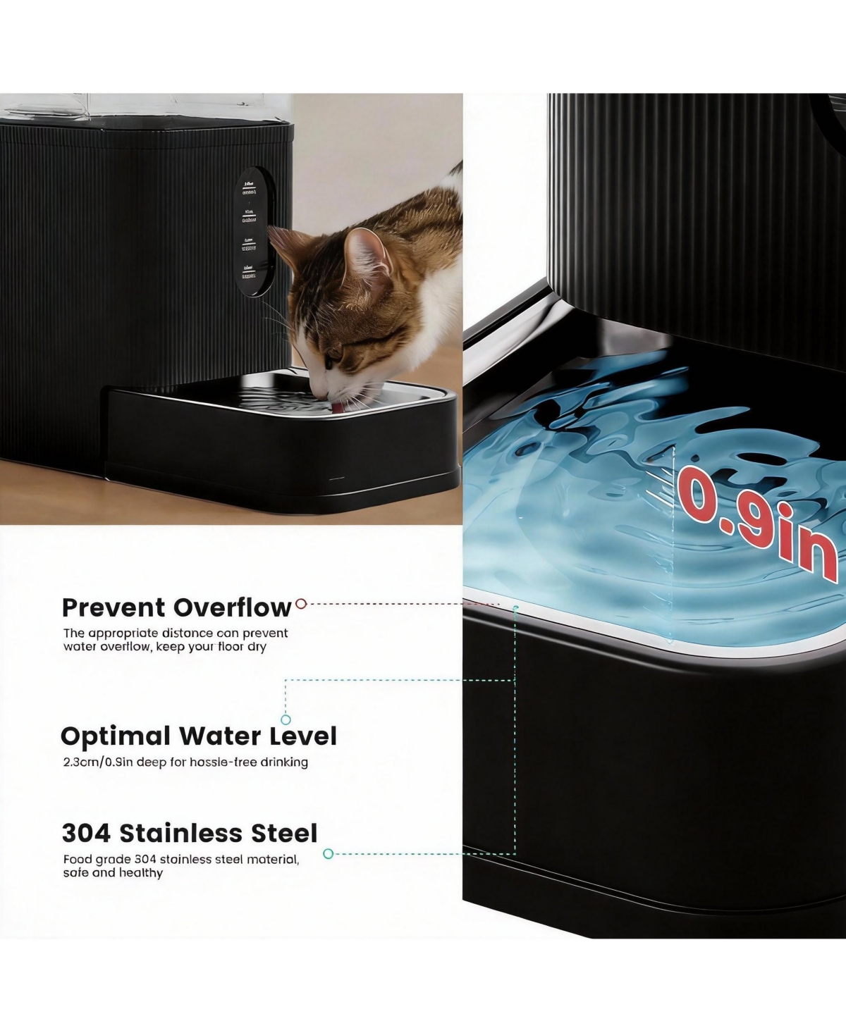 Automatic Gravity-Fed Pet Water Dispenser with Maifan Stone Filter