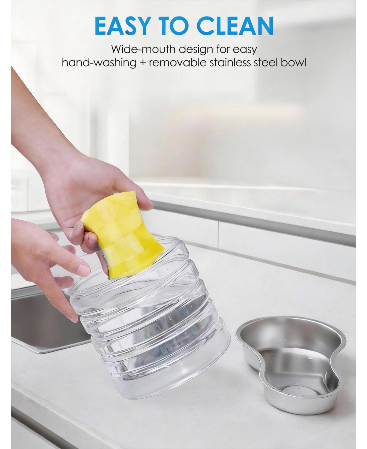Aronkl Easy Clean Wide-Mouth Dog Water Dispenser with Removable Bowl