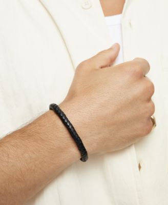 Black Braided Leather Bracelet