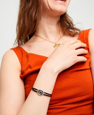 Black Leather Eye Bracelet