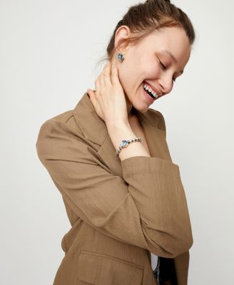 Blue Faceted Crystals Elastic Bracelet