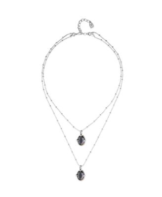 Two Small Crystal Double Necklace