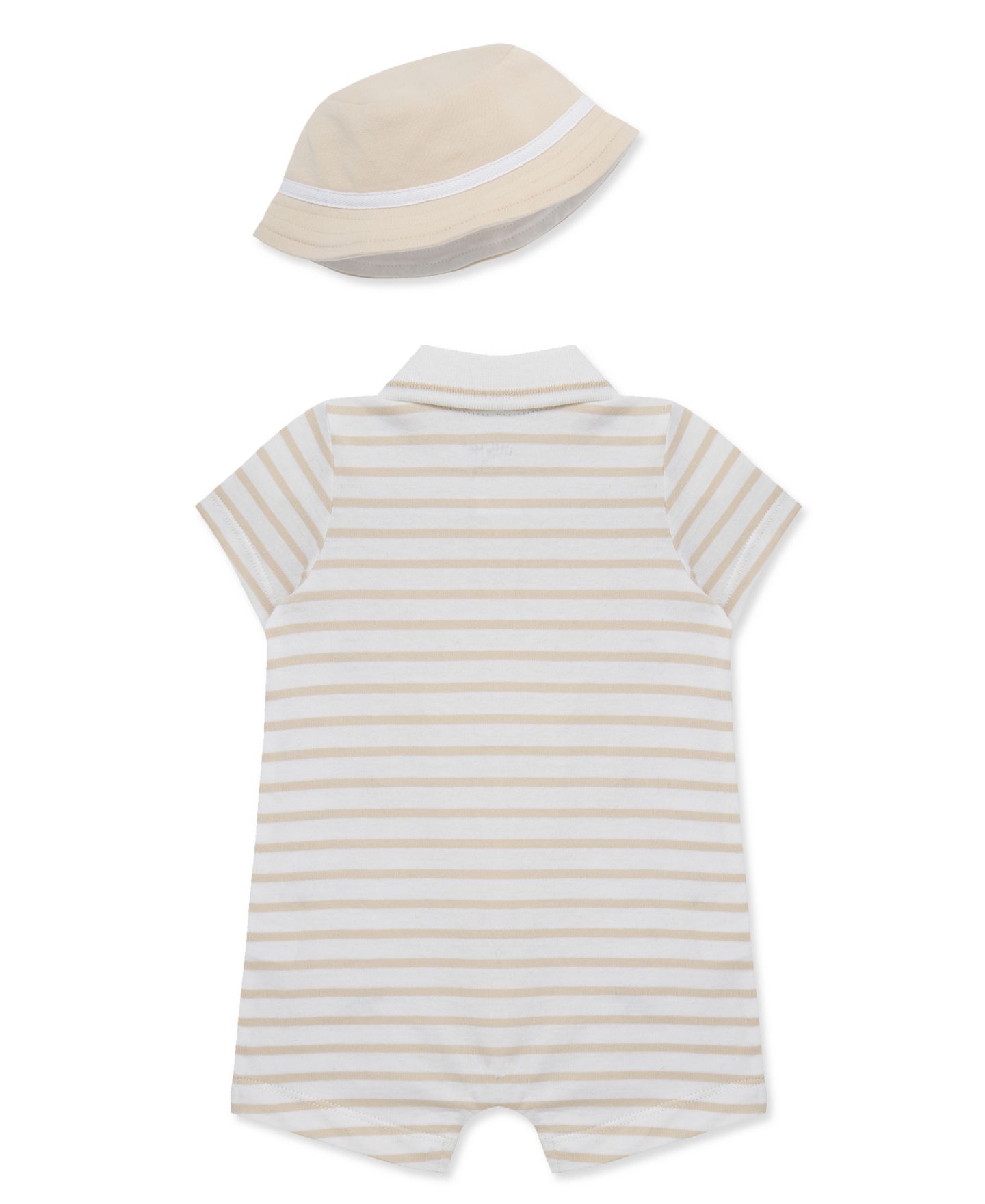 Комплект Little Me Safari Romper & Bucket Hat, 2-Piece Set для мальчиков-малышей, цвет: Белый / Бежевый — фото 2