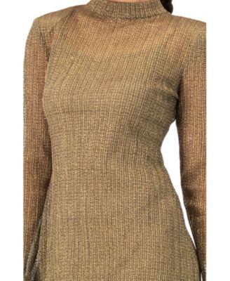 Women's Short A-Line Dress with Long Sleeves