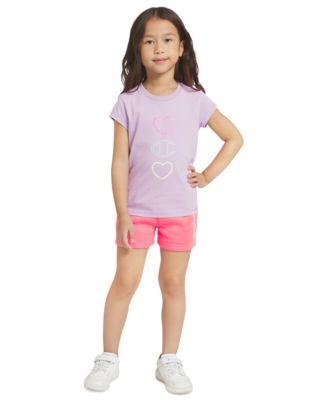 Girls' 4-6X Logo T-Shirt, Zip Up Hoodie and Shorts, 3-Piece Set