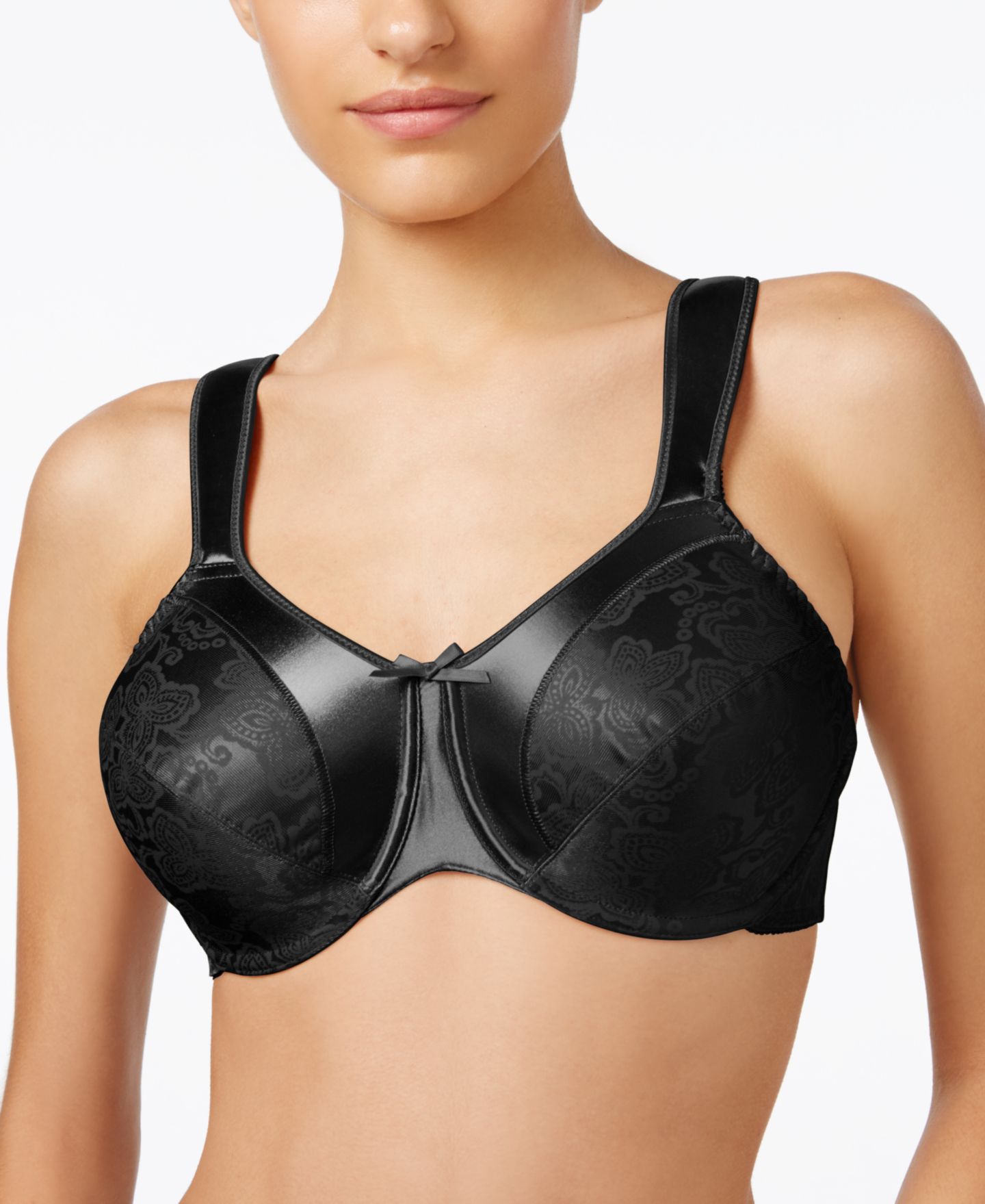 Бра Minimizer Comfort, на косточках, атлас — Bali, цвет: Чёрный — фото 1
