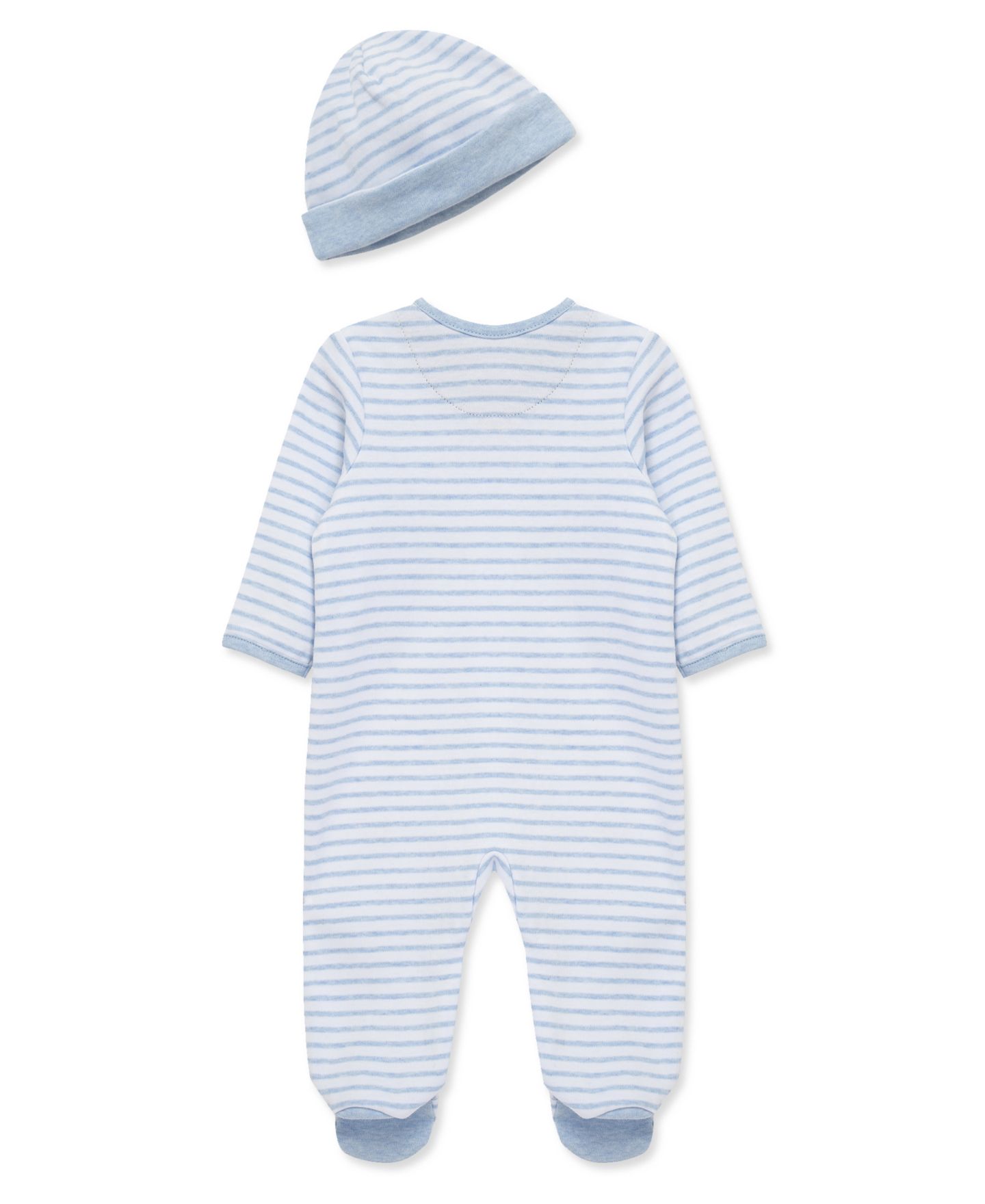 Комплекты Little Me Whale Print Footie with Hat для мальчиков-малышей, цвет: Светлый пастельный синий — фото 2