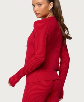 Women's Adannah Ribbed Knit Button Up Cardigan