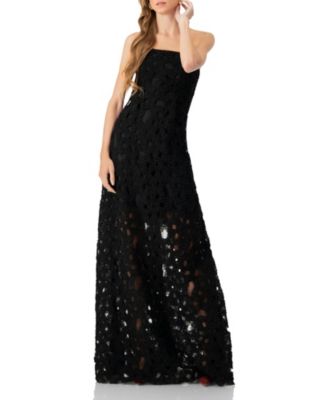 Women's Strapless Pearl Embellished Gown