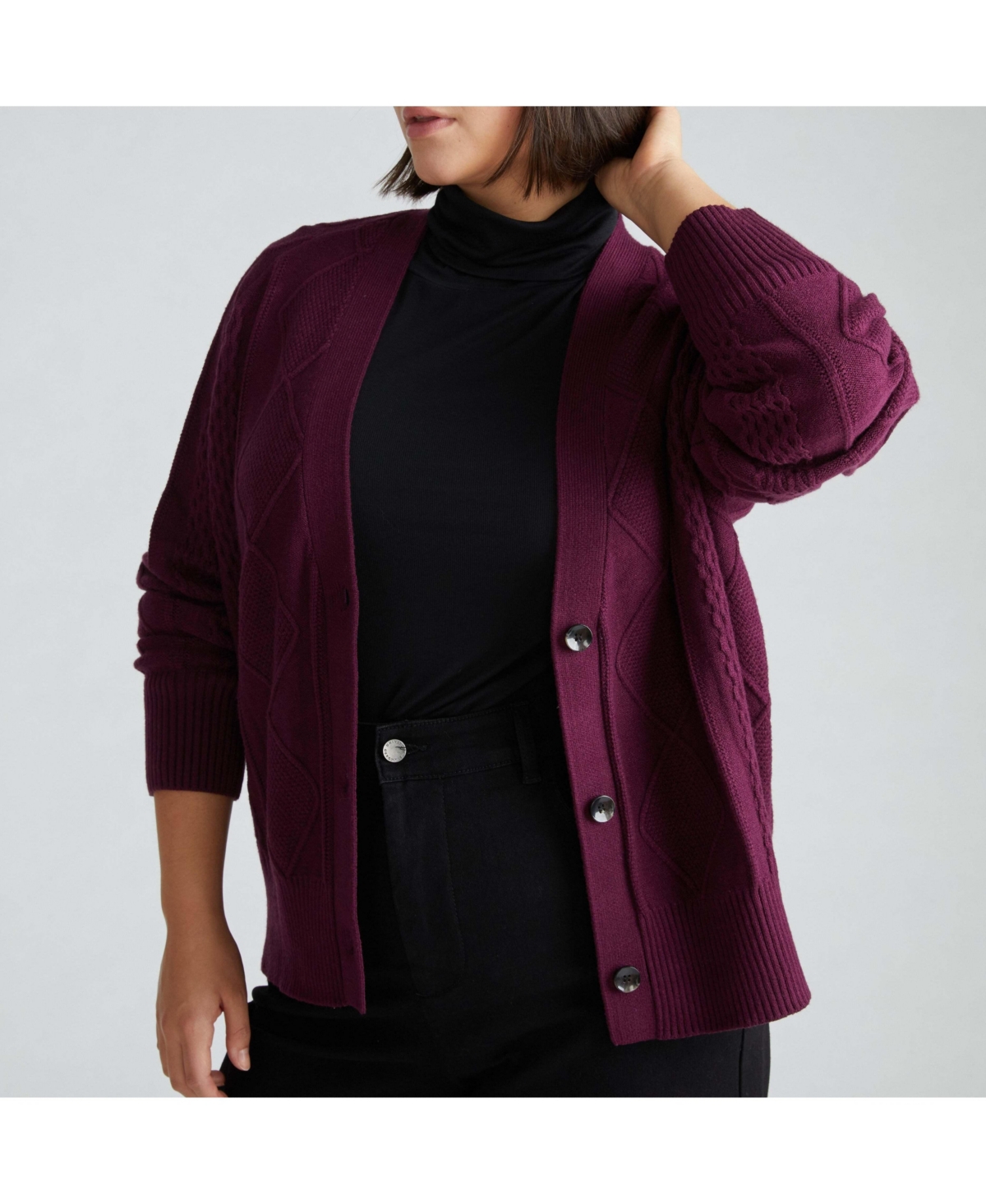 Universal Standard Plus Cable Knit Cardigan