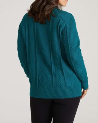 Plus Size Cable Knit Cardigan
