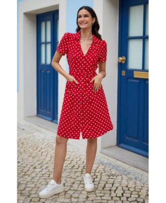 Women's Retro Shirt Polka Dot Dress